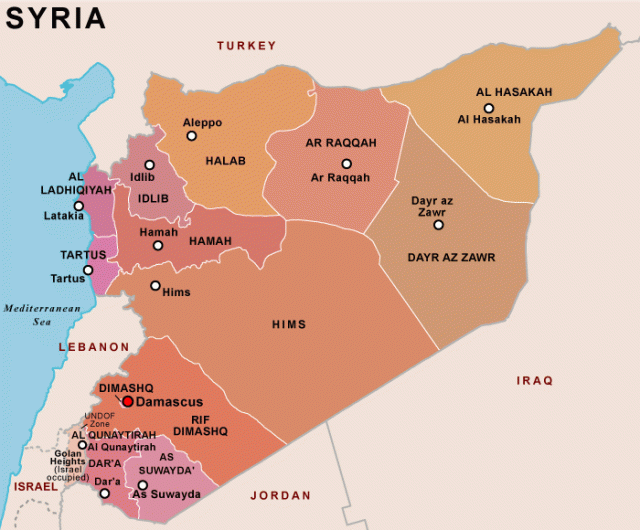 Syria's 14 governorates